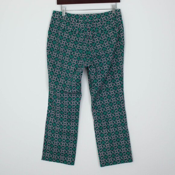 J.‎ Crew Womens Campbell Lattice Medallion Ankle Pants Size 8 Green Pink Preppy - Picture 5 of 7